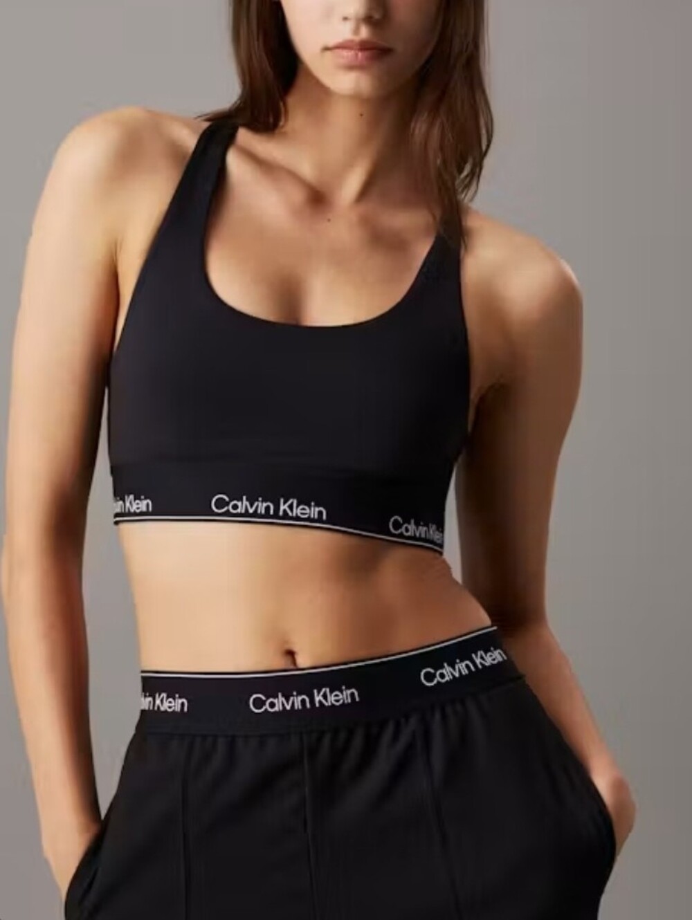 Calvin Klein Black Performance Racerback Sports Bra Size M